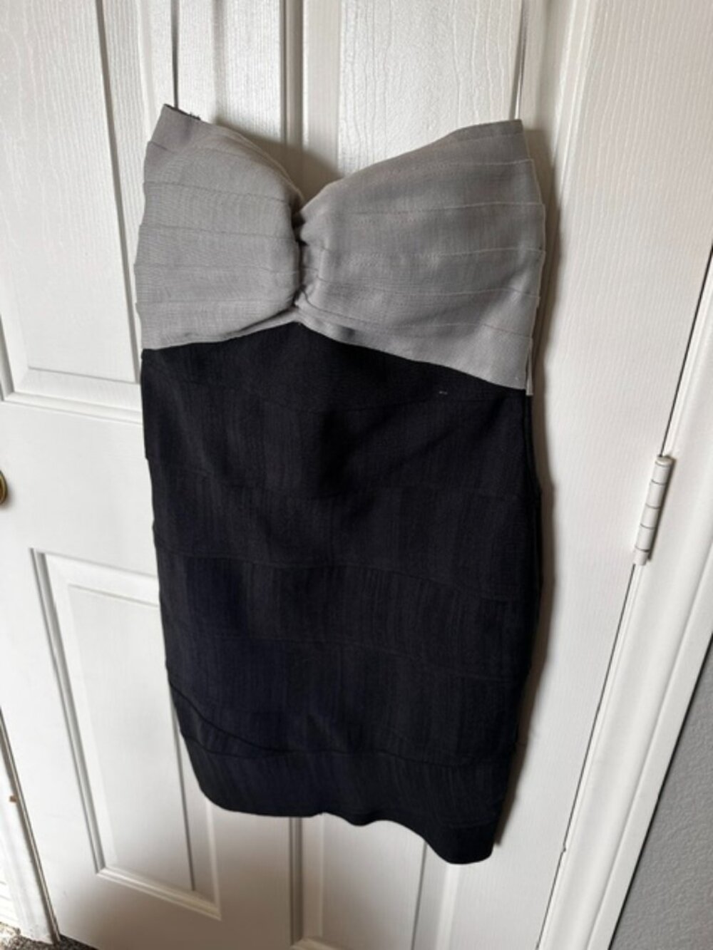 WOW Couture Strapless Bandage Bodycon Dress Navy Gray Medium